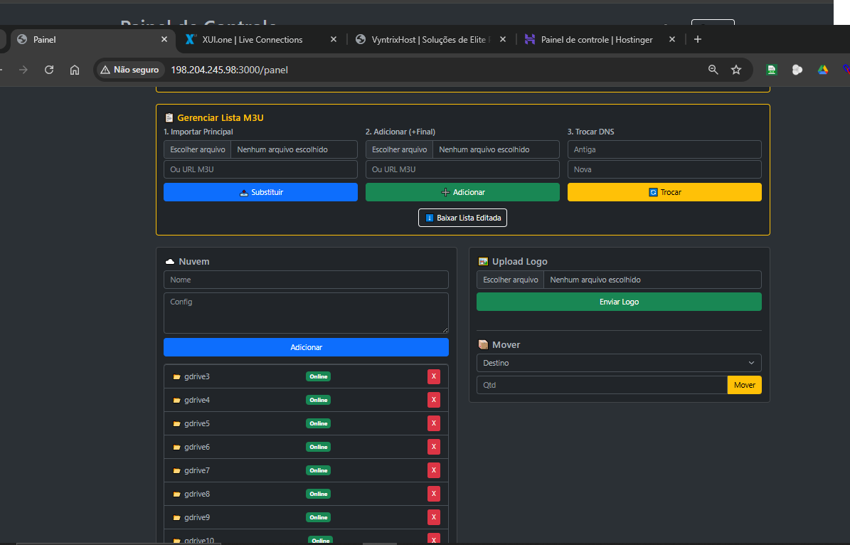Configuração de Canais